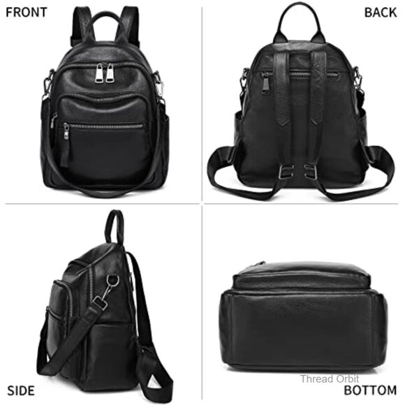 Genuine Leather Convertible Backpack Purse, Anti-Theft Daypack, 17L Capacity main image 5